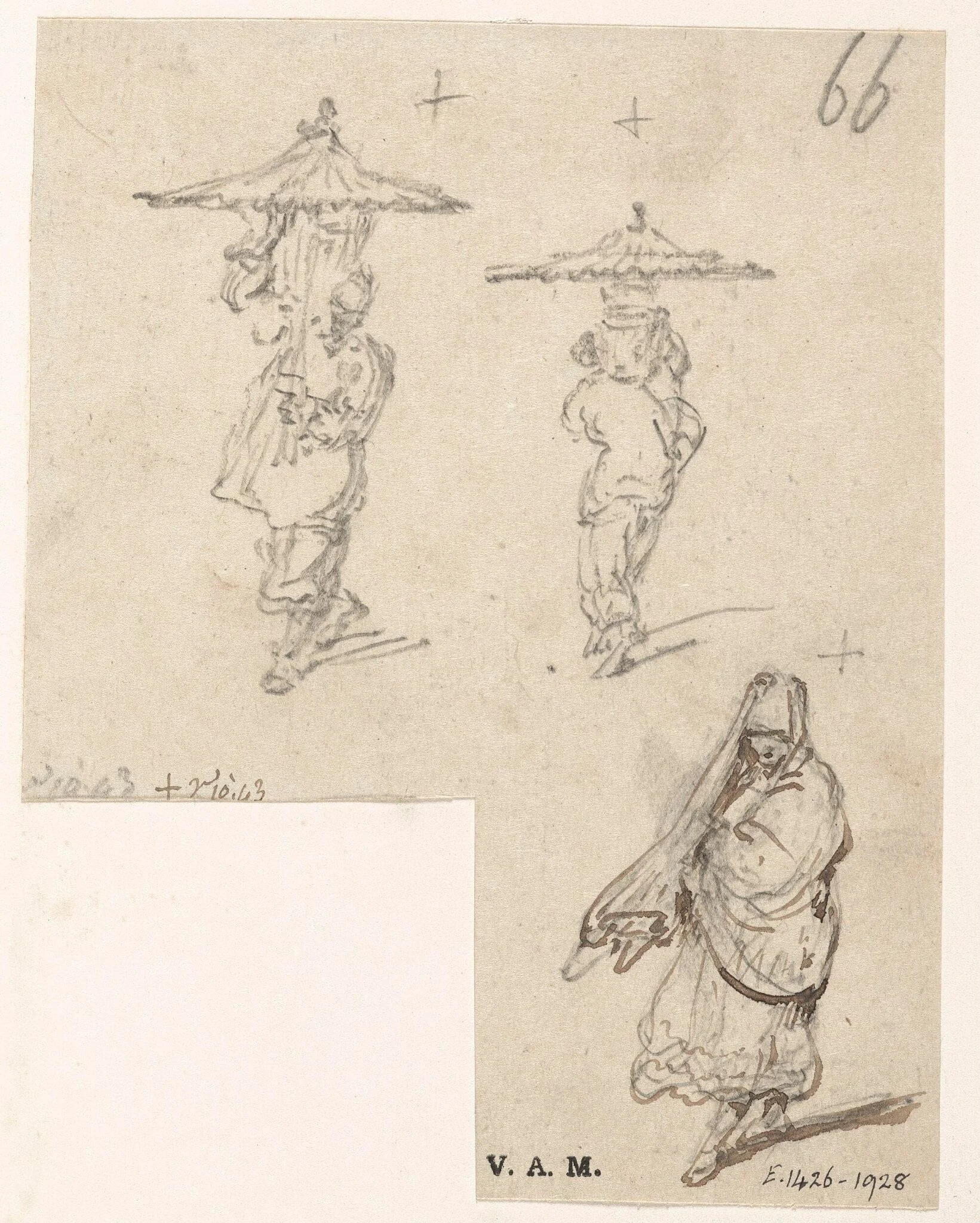 Three figure drawings