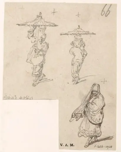 Three figure drawings
