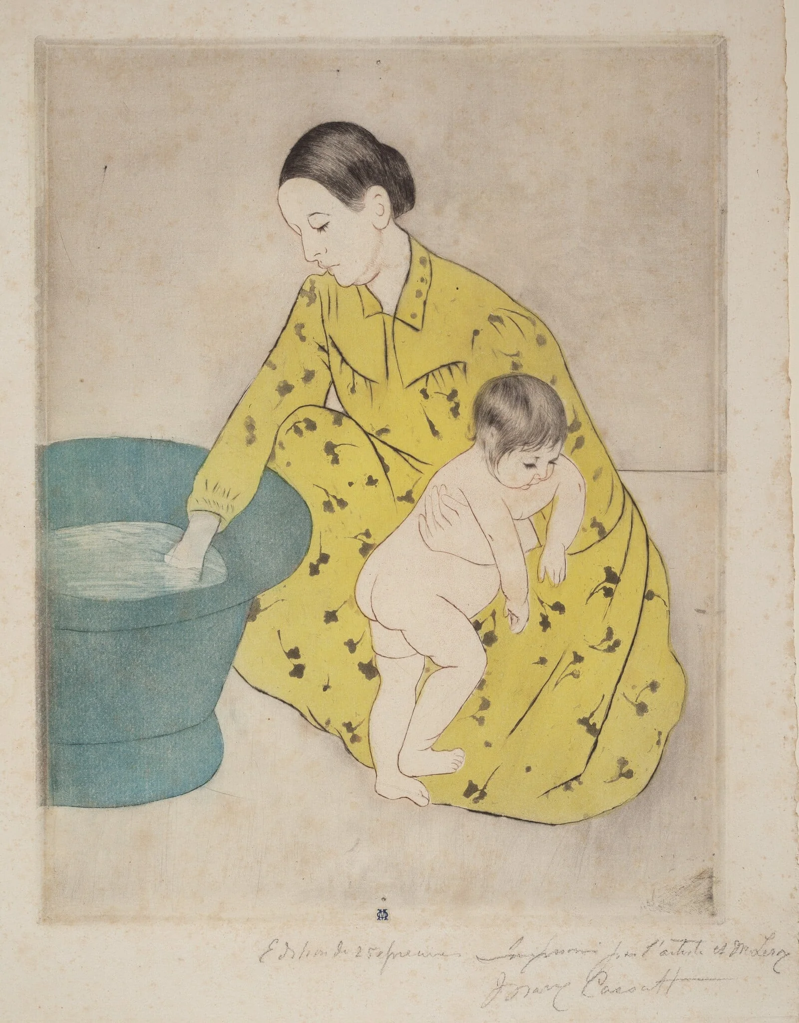 The Bath, by Mary Cassatt, ink, 1890