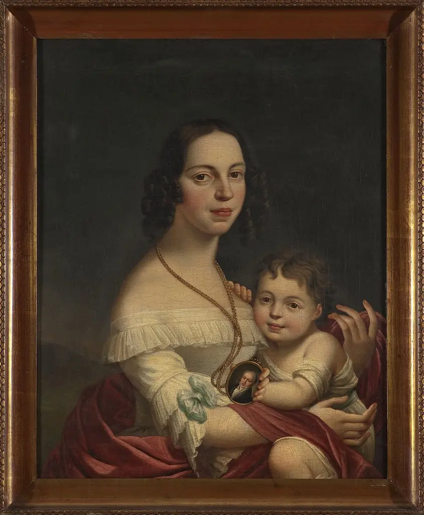 Portrait of Franciszka Pawłowska née Kamieńska with her daughter Eliza, the would-be writer (Eliza Orzeszkowa)