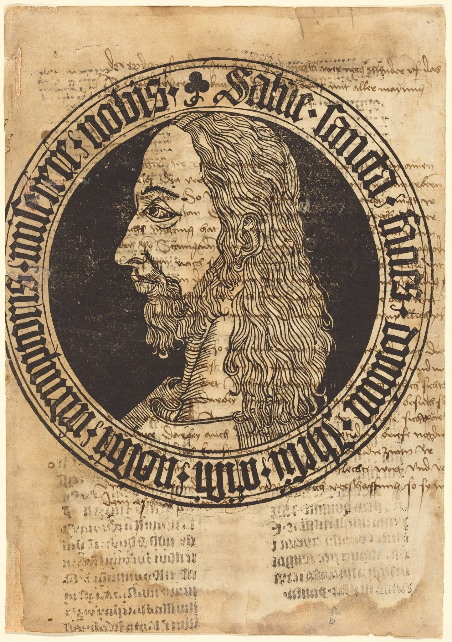The Head of Christ, by German 15th Century, ink, 1500