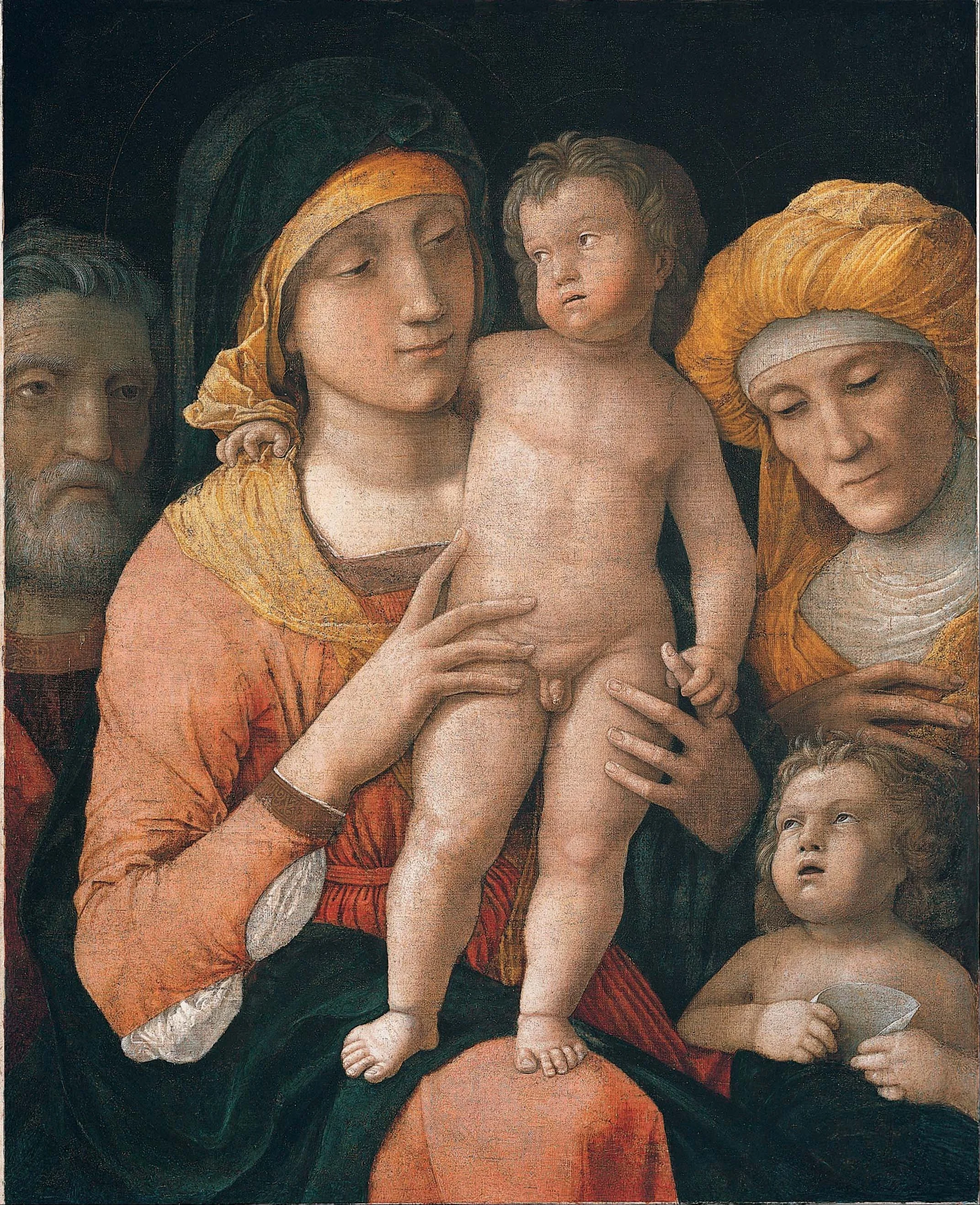 The Madonna and Child with Saints Joseph, Elizabeth, and John the Baptist, by Andrea Mantegna, oil, 1493