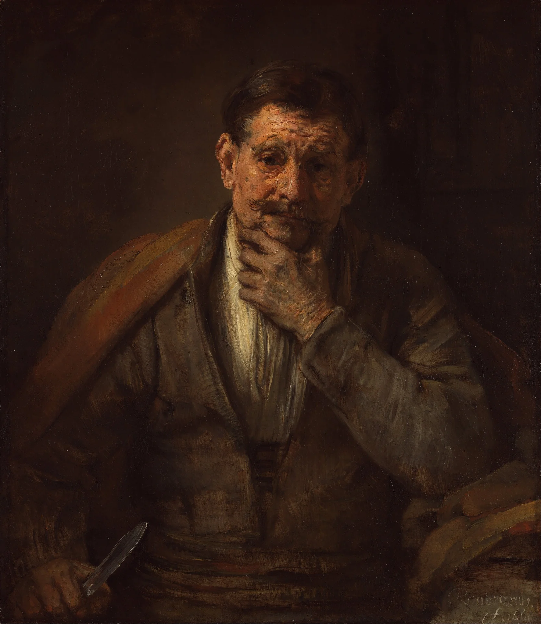 St. Bartholomew, by Rembrandt, oil, 1661