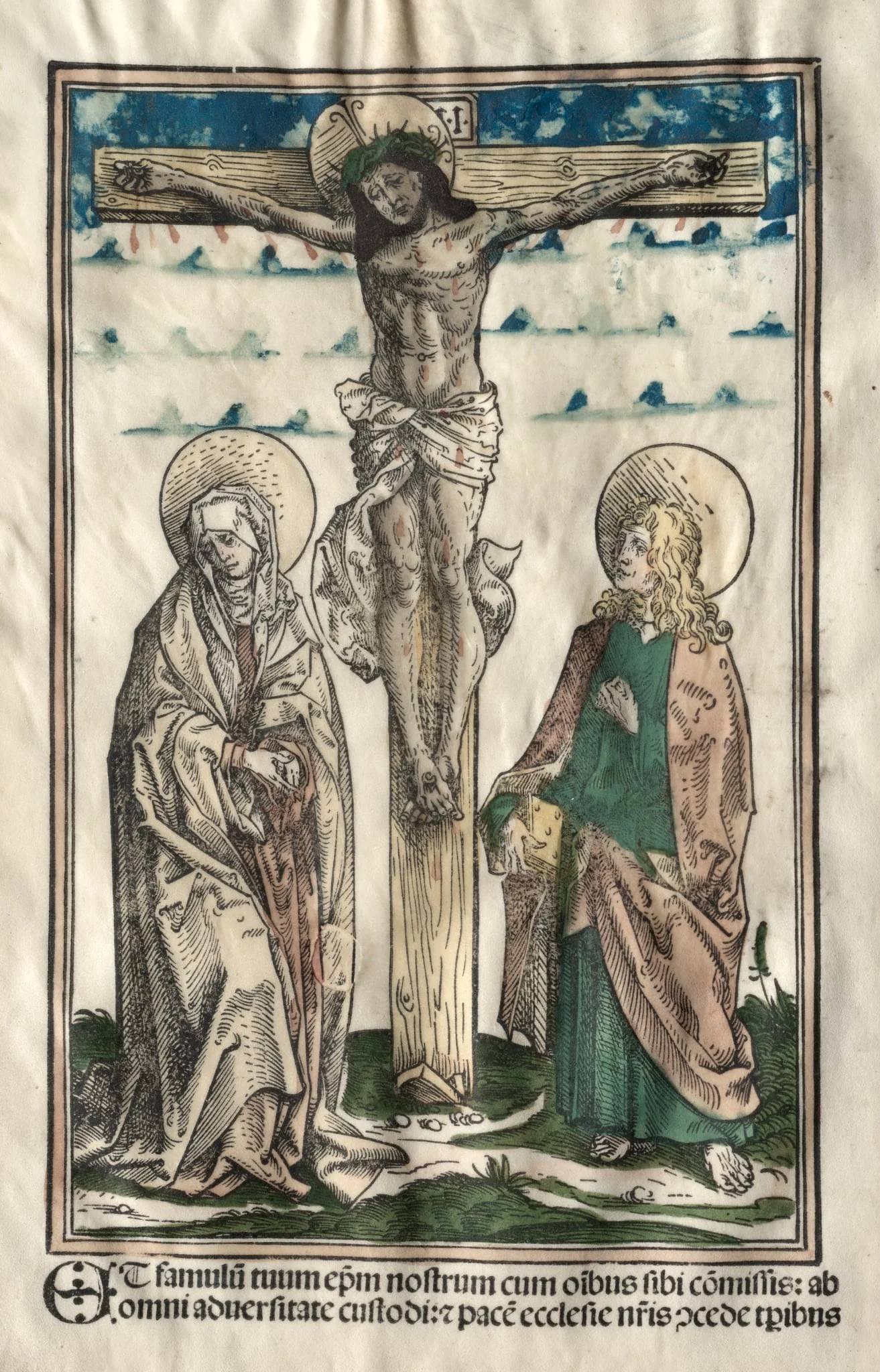 Christ on the Cross between Mary and John, by Hans Burgkmair the Elder, 1502