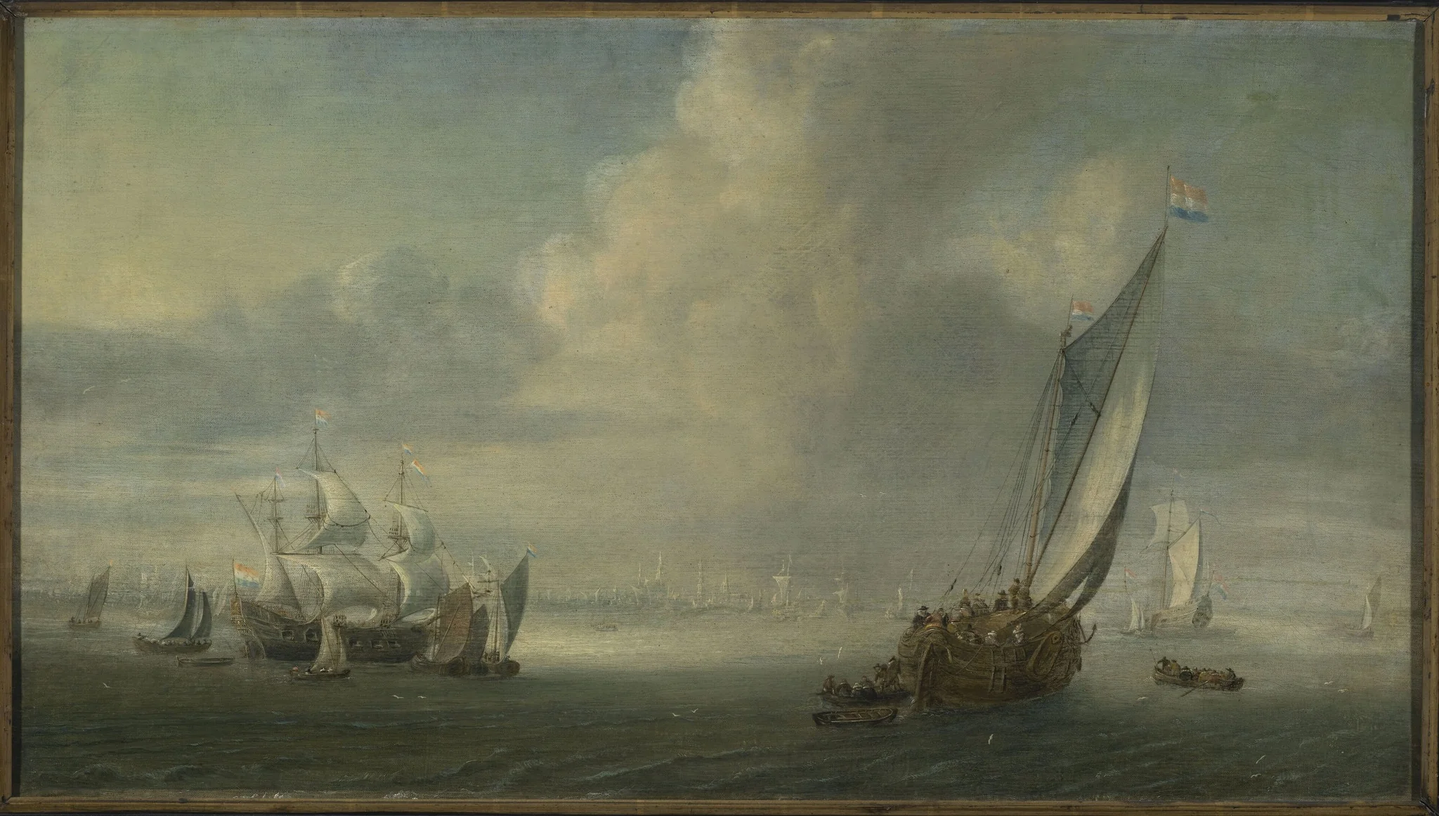 Marine view with a port in the background