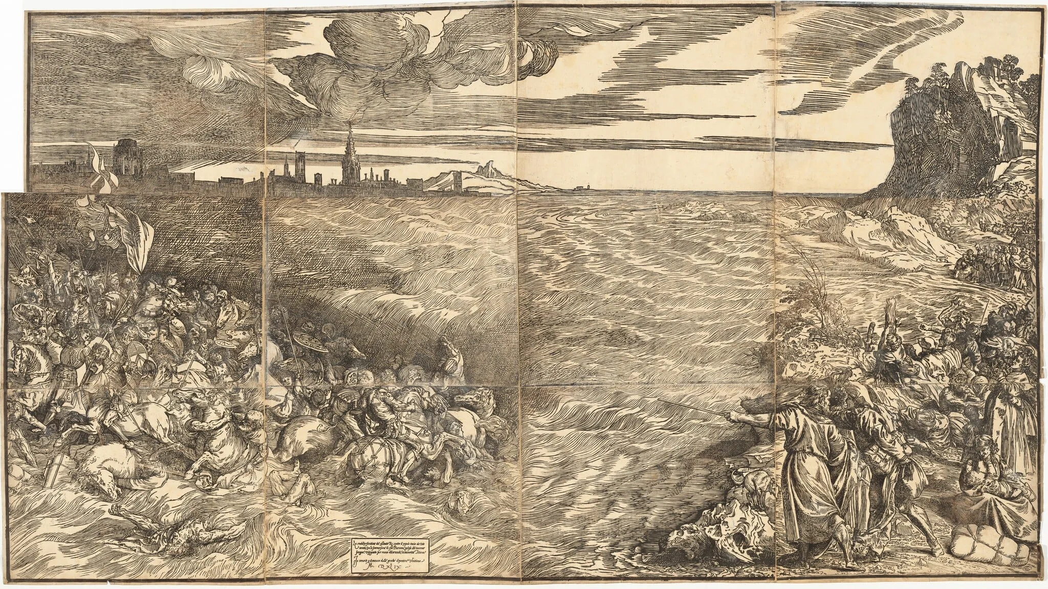 The Submersion of Pharoah's Army in the Red Sea, by Titian, ink, 1514