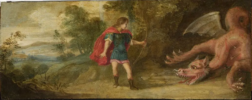 Apollo killing Python (Ovid, Metamorphoses, I, 438ff.)
