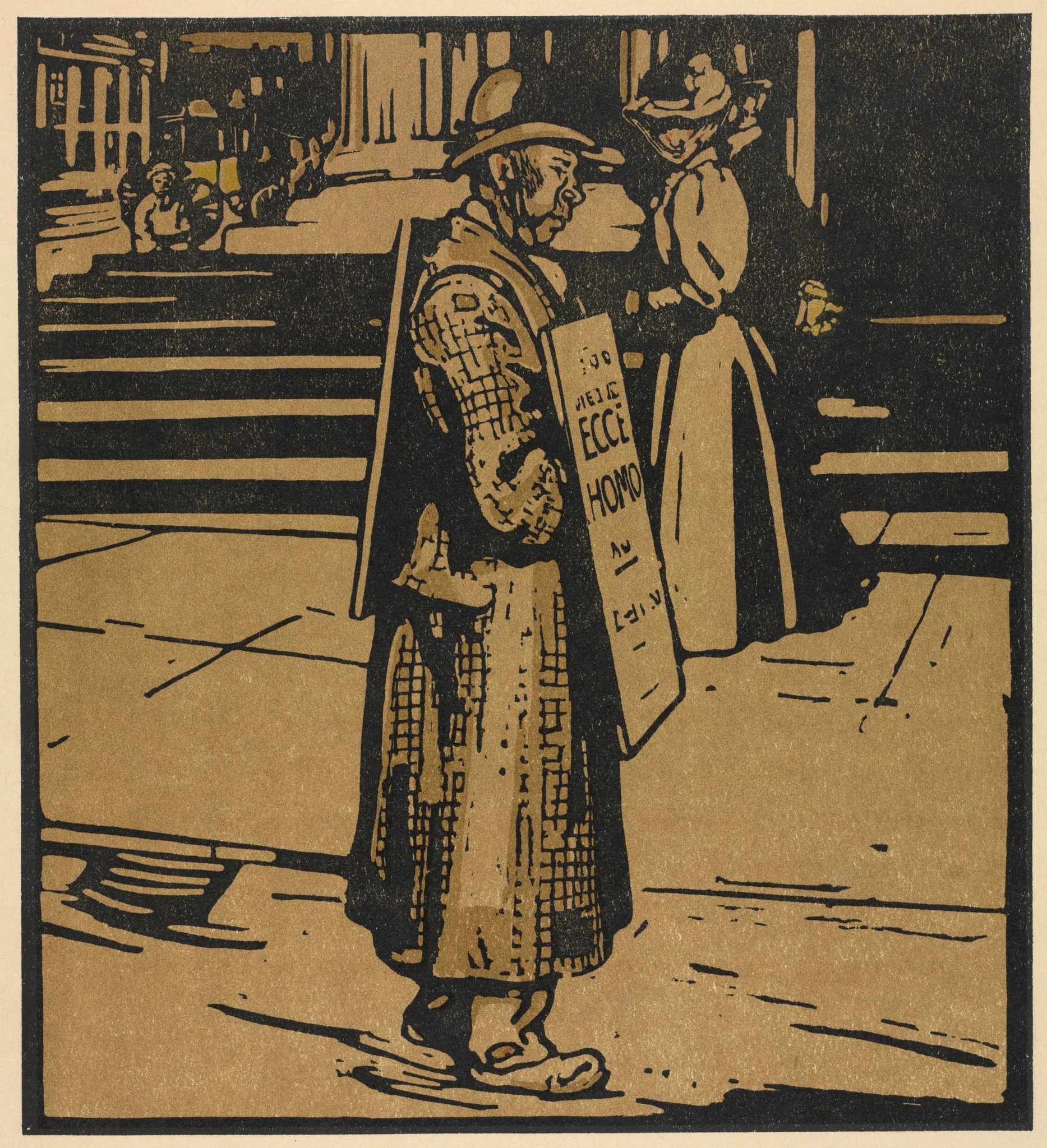 London Types: Sandwich Man, by William Nicholson, 1898