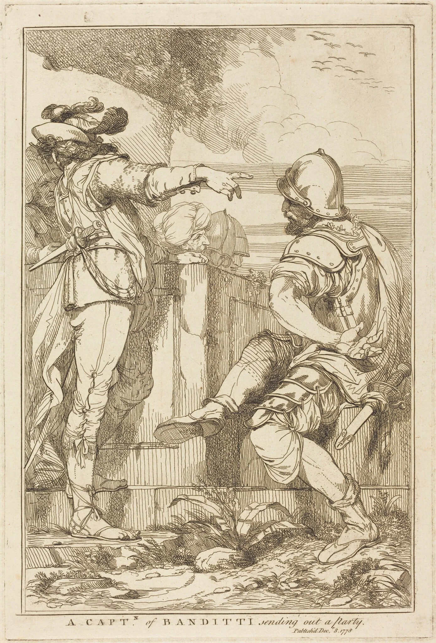 A Captn of Banditti Sending Out a Party, by John Hamilton Mortimer, ink, 1778