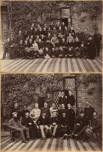 Primary Class Bishop Cotton School, Shimla (recto); High Class Students and Teachers at Bishop Cotton School, Shimla (verso)