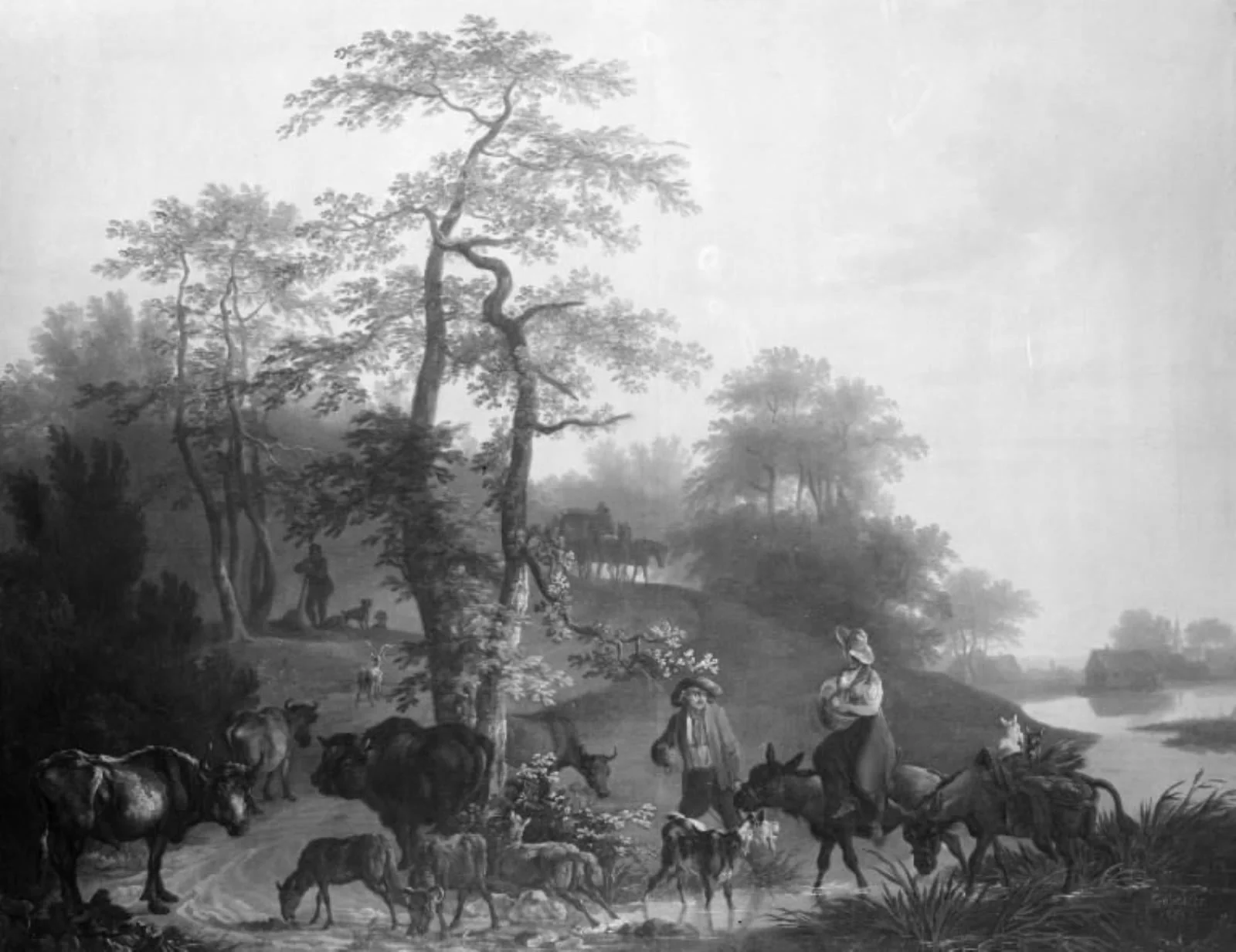 Landskab med kvæg, by Unknown, 1816