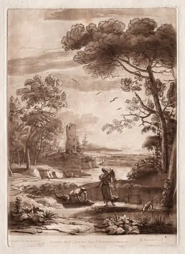 Liber Veritatis:  No. 50, A River Scene with Tobias and the Angel