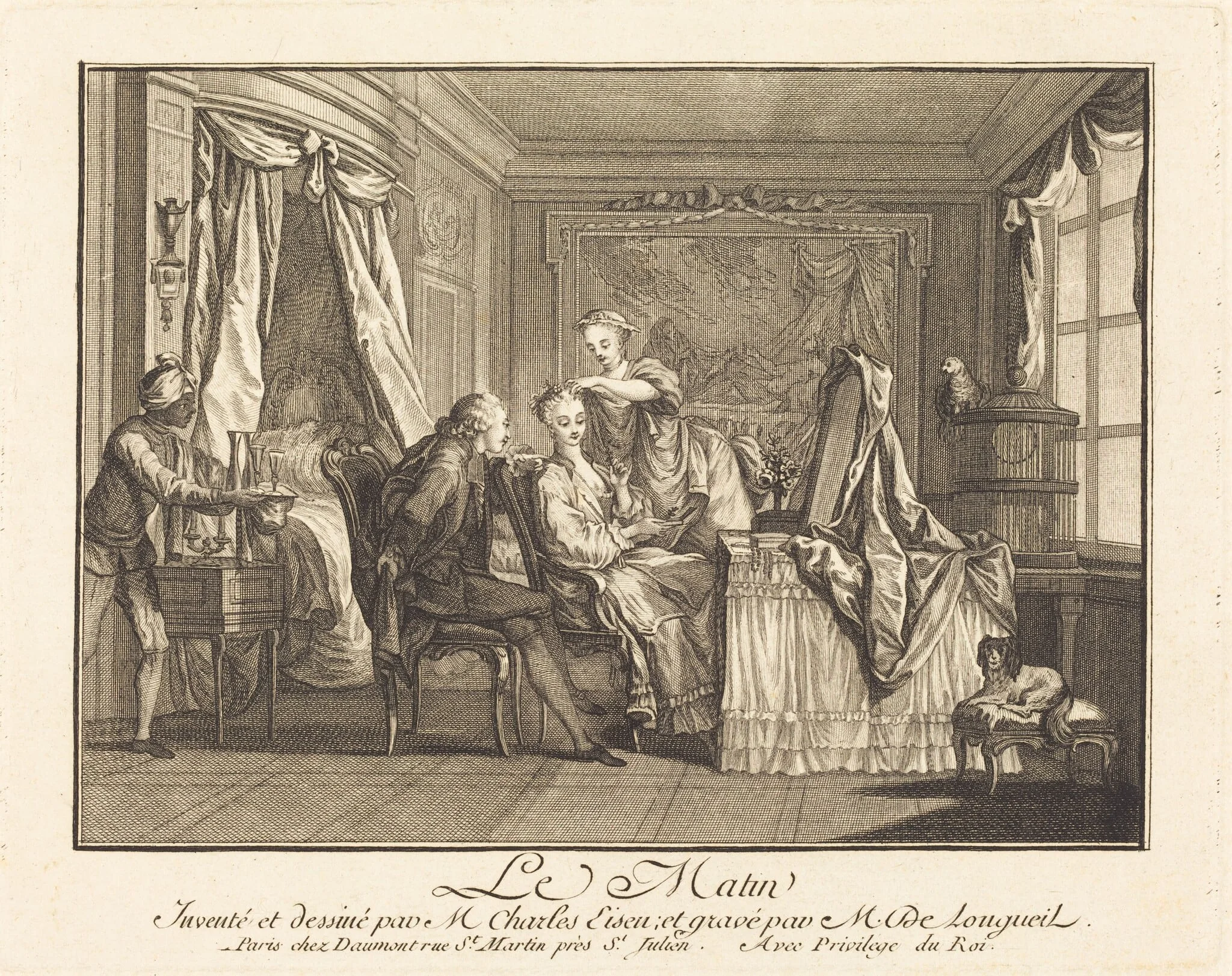 Le matin, by Joseph de Longueil, ink, 1761