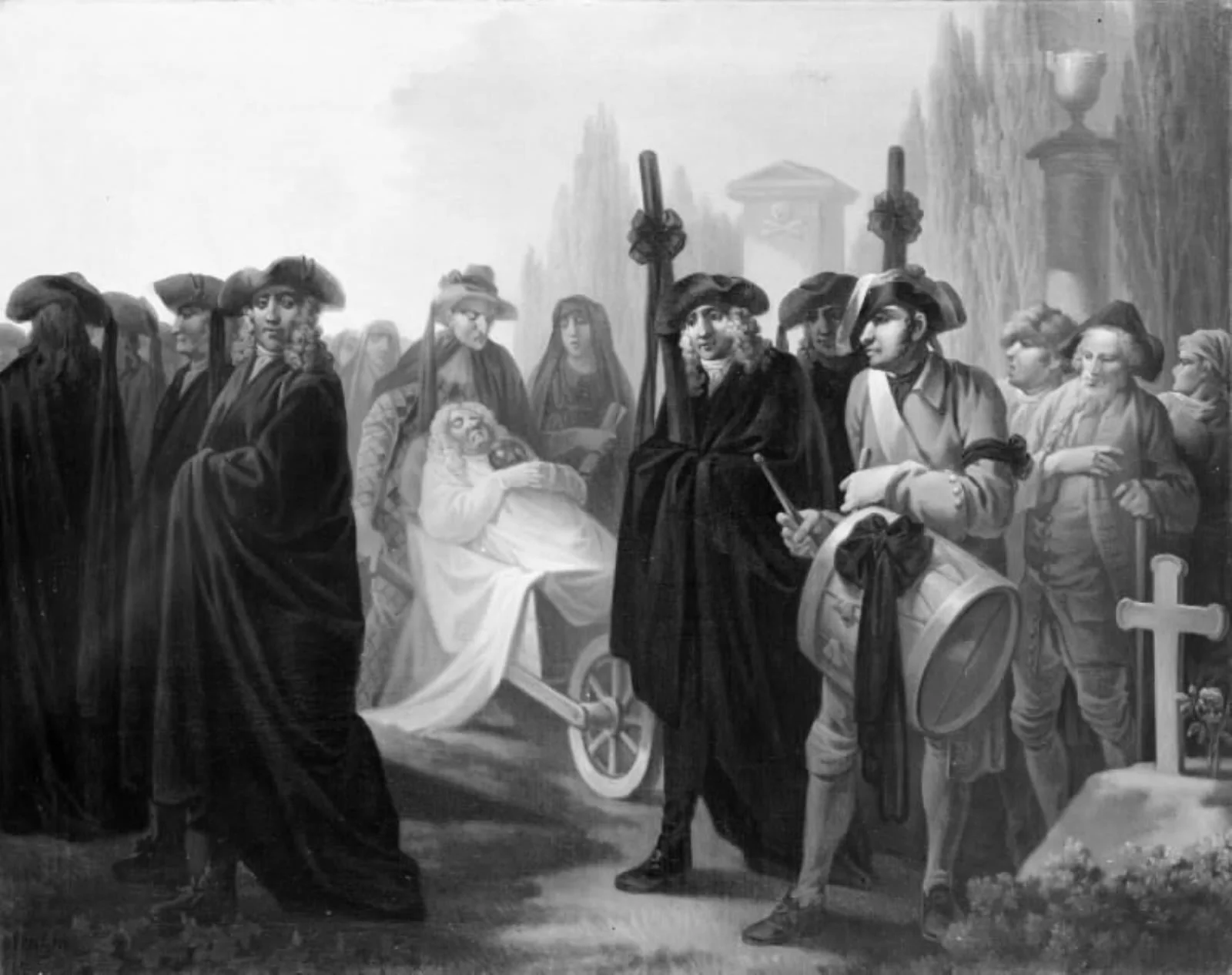 Den danske Comedies Ligbegængelse, 5. scene, by Unknown, 1815
