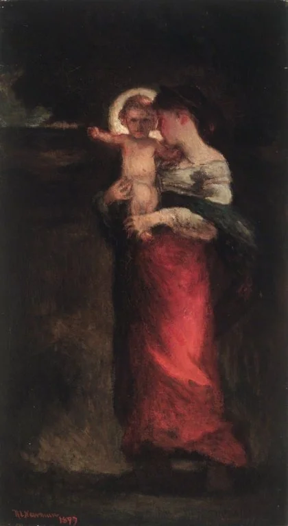 Madonna and Child, by Robert Loftin Newman, oil, 1899