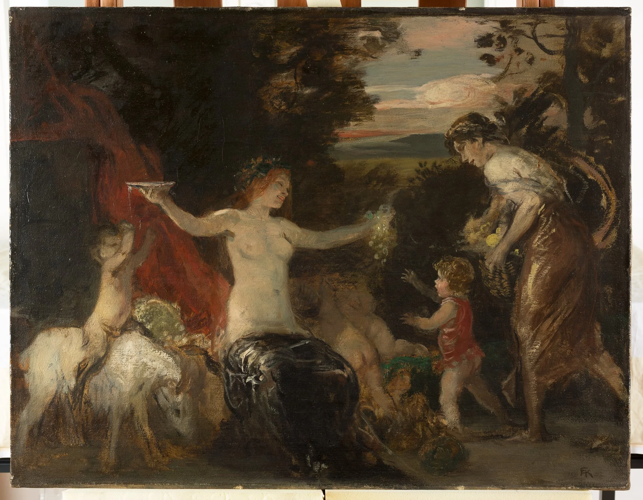 Die Erziehung des Bacchus, by Unknown, 1902
