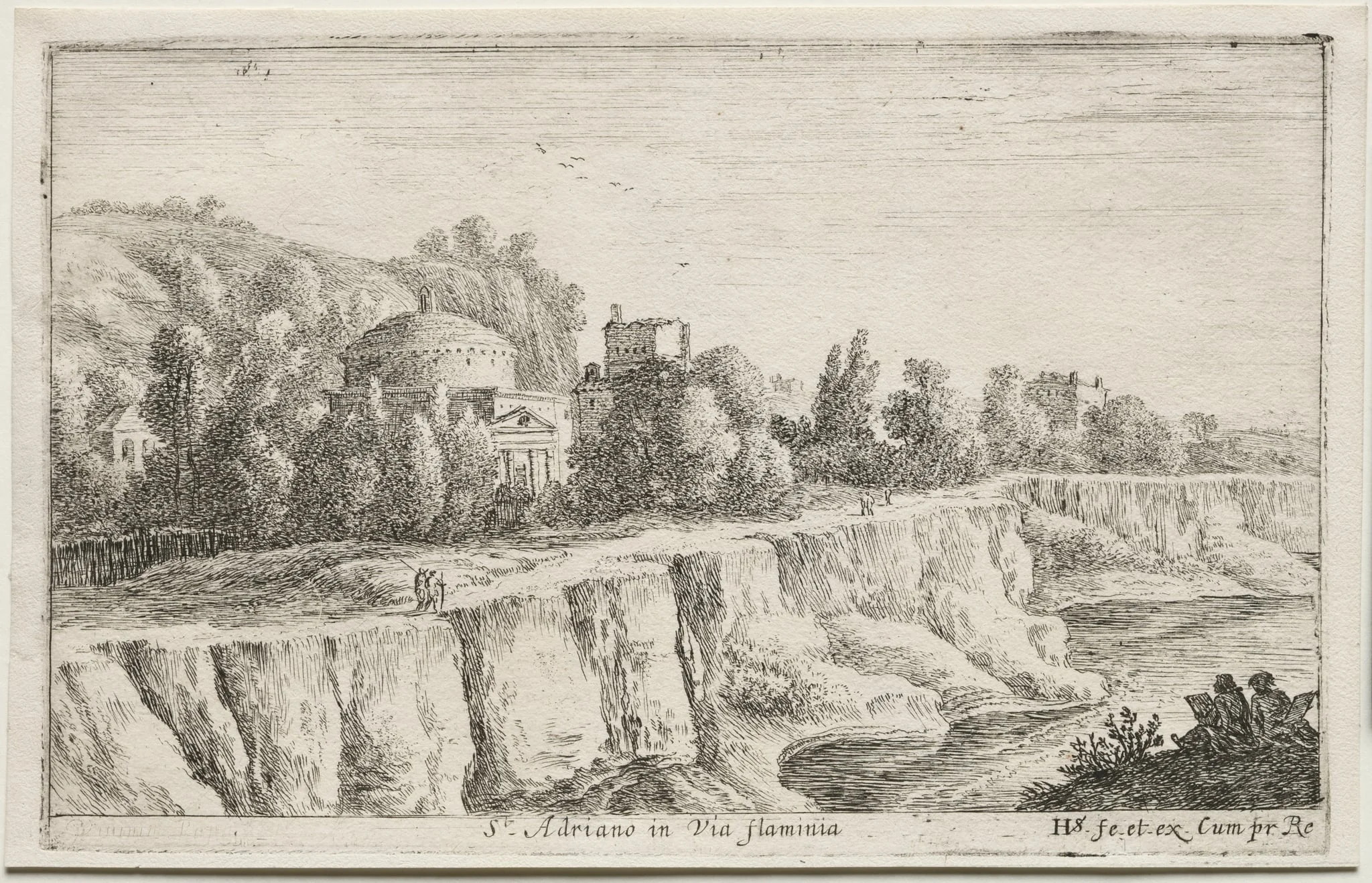 Diverse Views in and around Rome:  St. Adriano in Via Flaminia, by Herman van Swanevelt, 1653