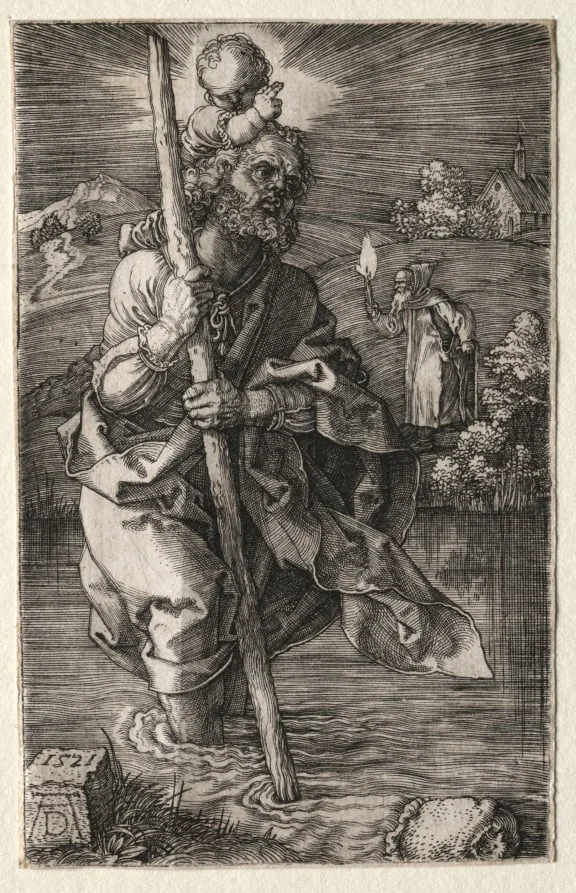 St. Christopher, Facing Right, by Albrecht Dürer, 1496