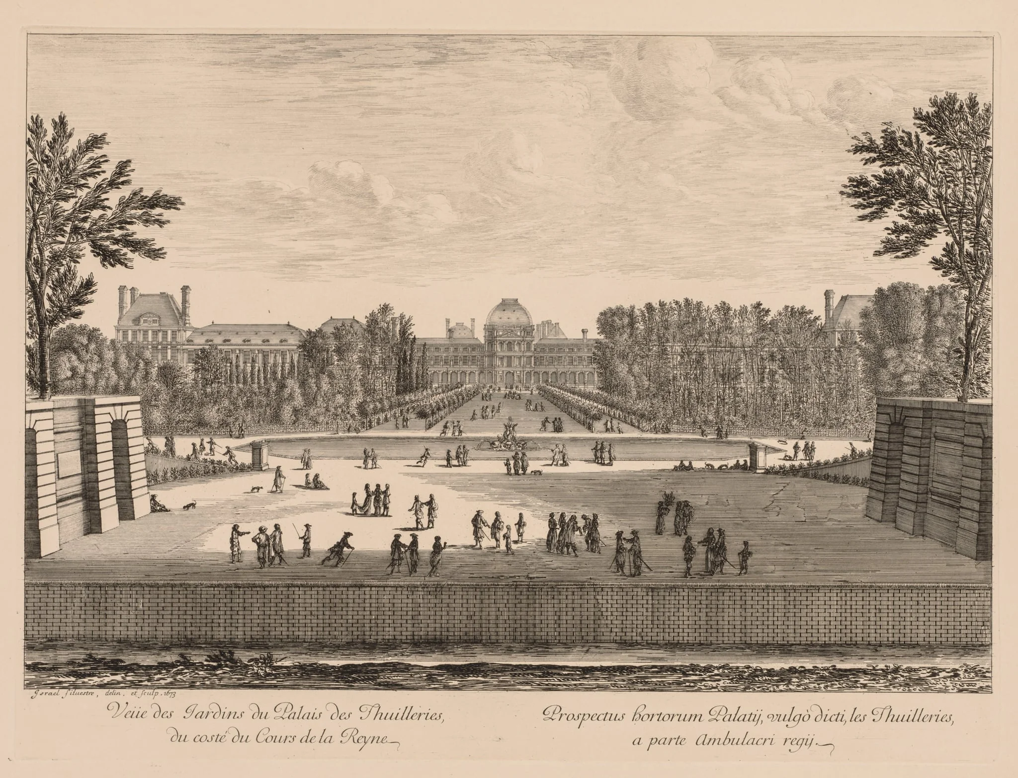 Vue du palais et des jardins des Tuileries, du côté du cours la Reine, by Israël Silvestre, 1673
