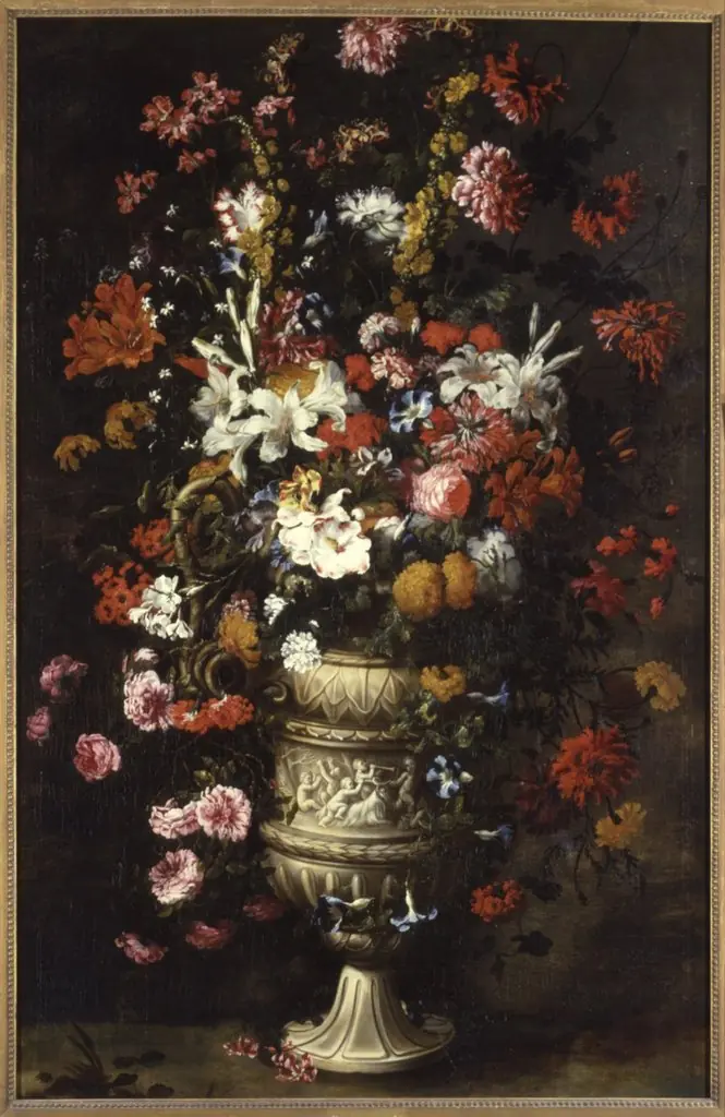 Flowers in a Figured Vase