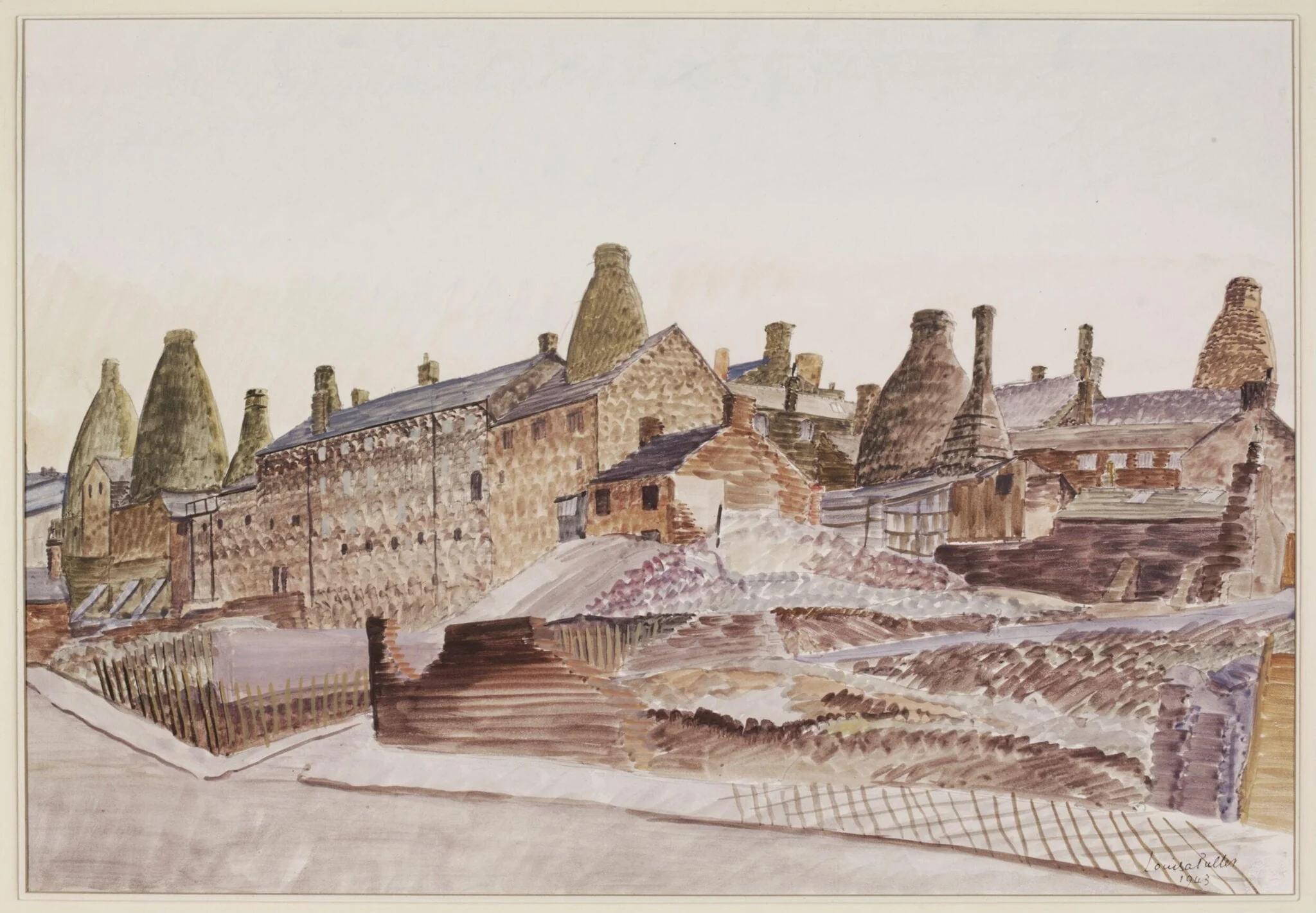 Blue Bell Bank, Sutherland Road, Longton, by Puller, watercolor, 1943