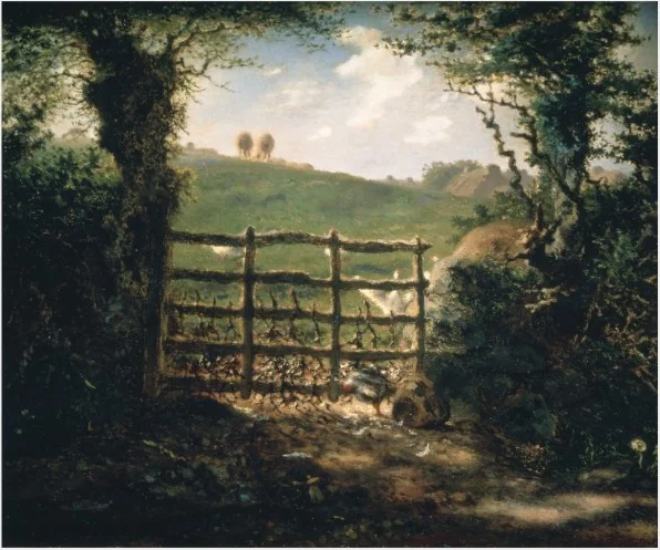 Country Scene with Stile, by Jean François Millet, oil, 1872