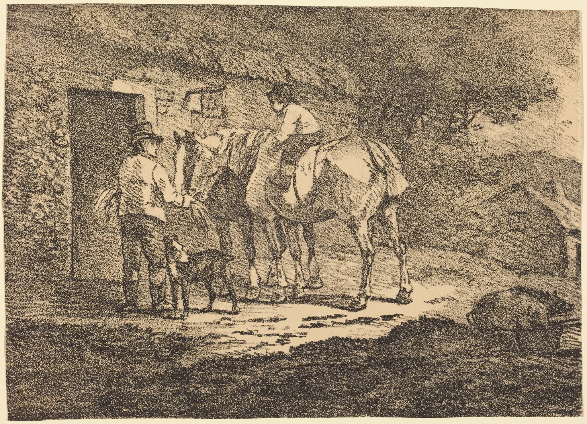Horses at Cottage Door