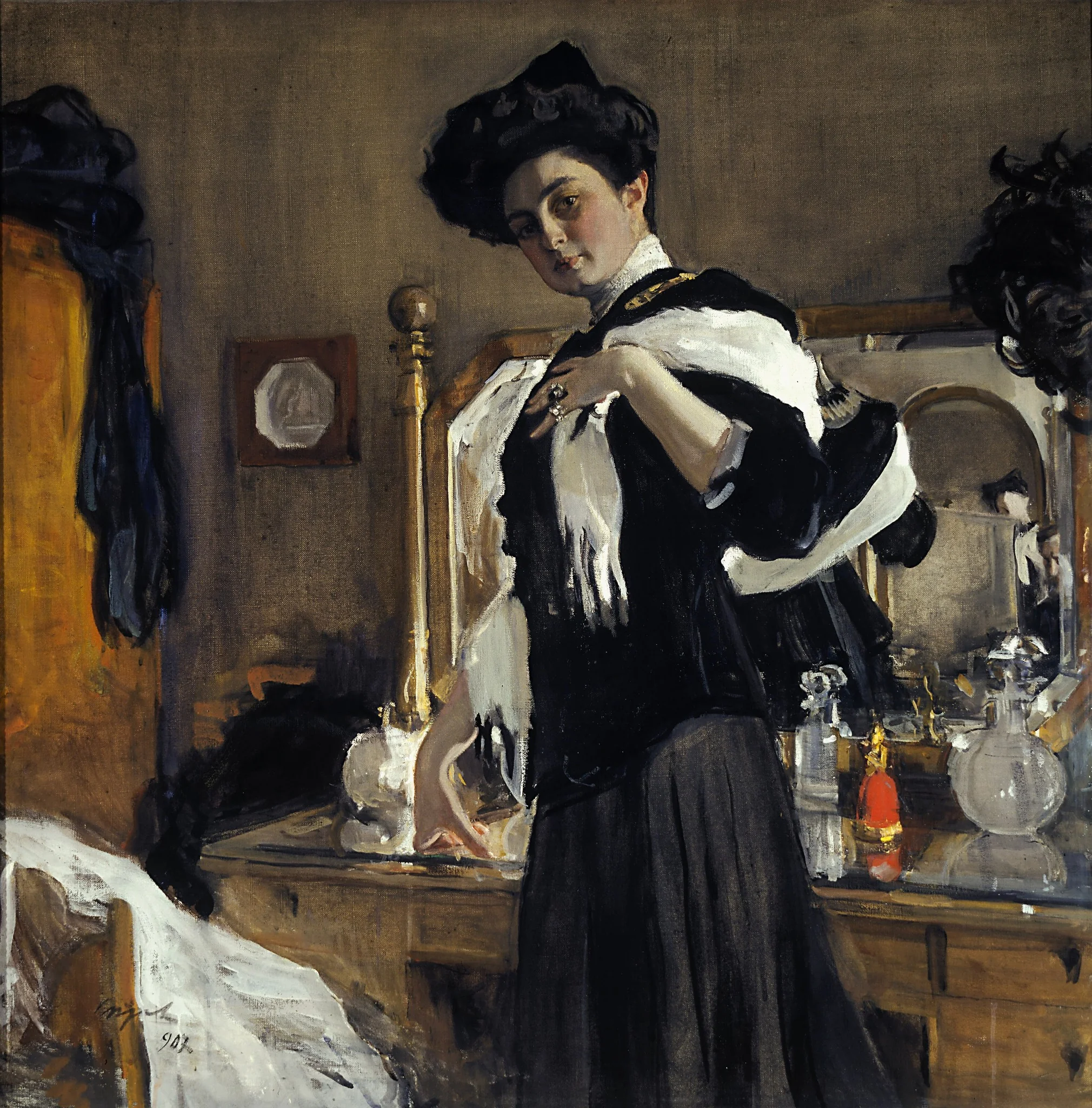 Portrait of Henriette Girshman, by Valentin Serov, oil, 1907