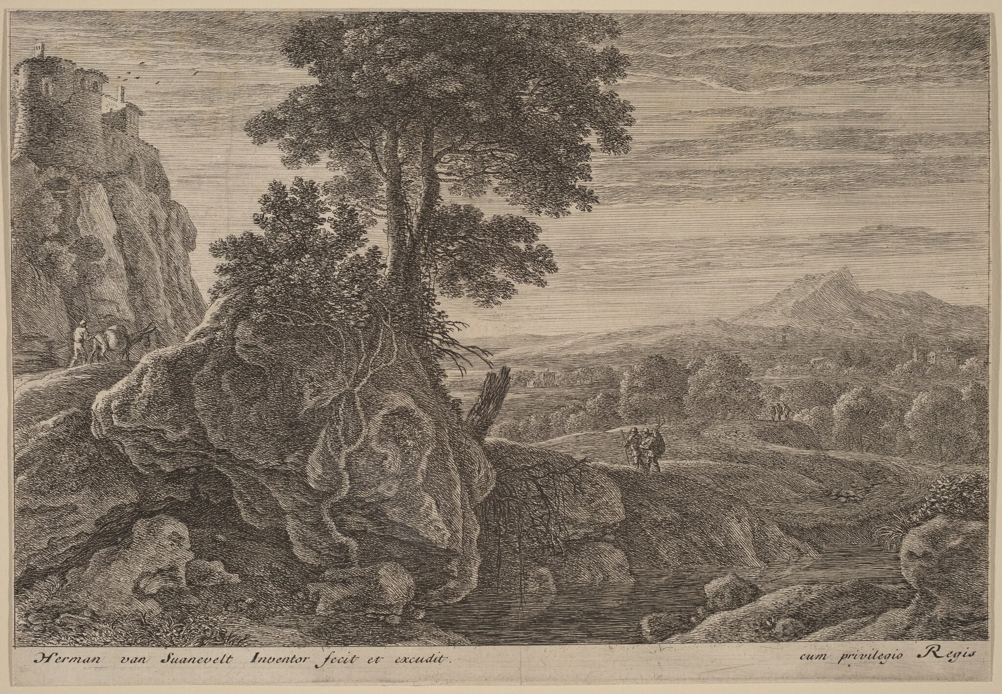 House on a Rock, by Herman van Swanevelt, ink, 1628