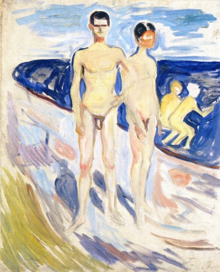 Bathing Young Men, by Edvard Munch, oil, 1904