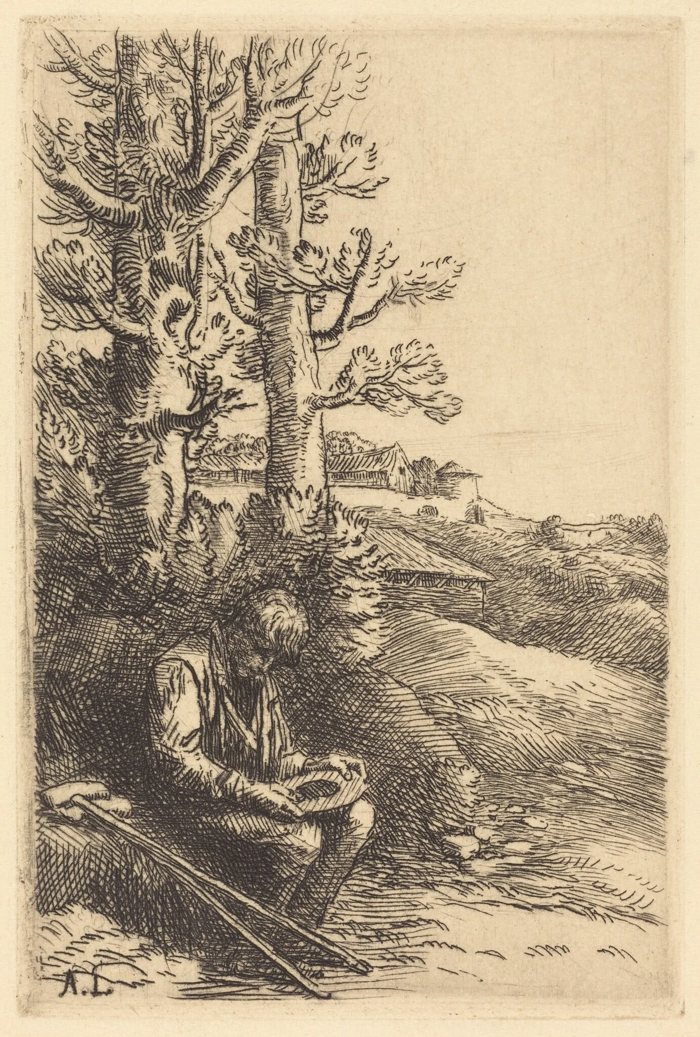 Little Beggar (Le petit mendiant), by Alphonse Legros, ink, 1874