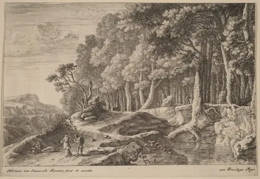 Woods Bordered by a Stream