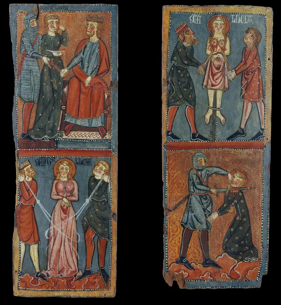 Panels with scenes of the Martyrdom of Saint Lucy
