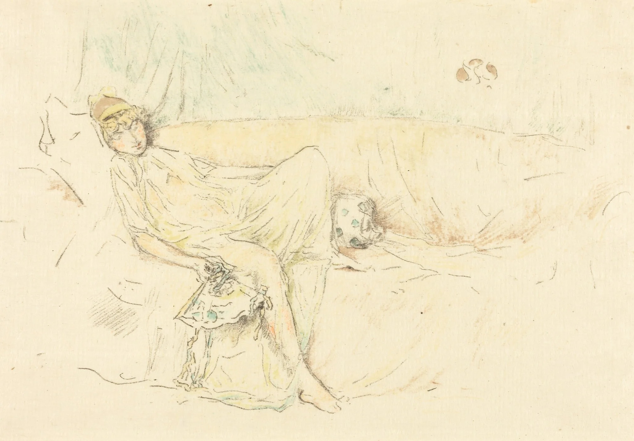 Draped Figure, Reclining, by James McNeill Whistler, ink, 1892