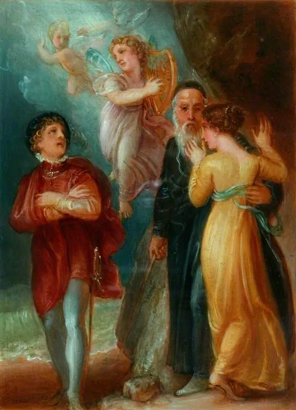 Ferdinand, Ariel, Prospero and Miranda (from William Shakespeare's 'The Tempest')