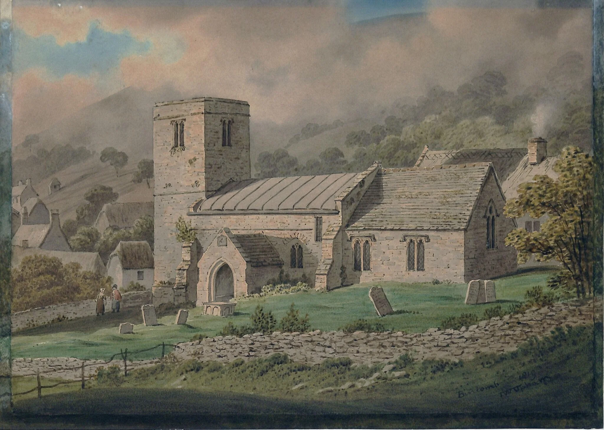 Bincombe Church, by John William Upham, watercolor, 1819