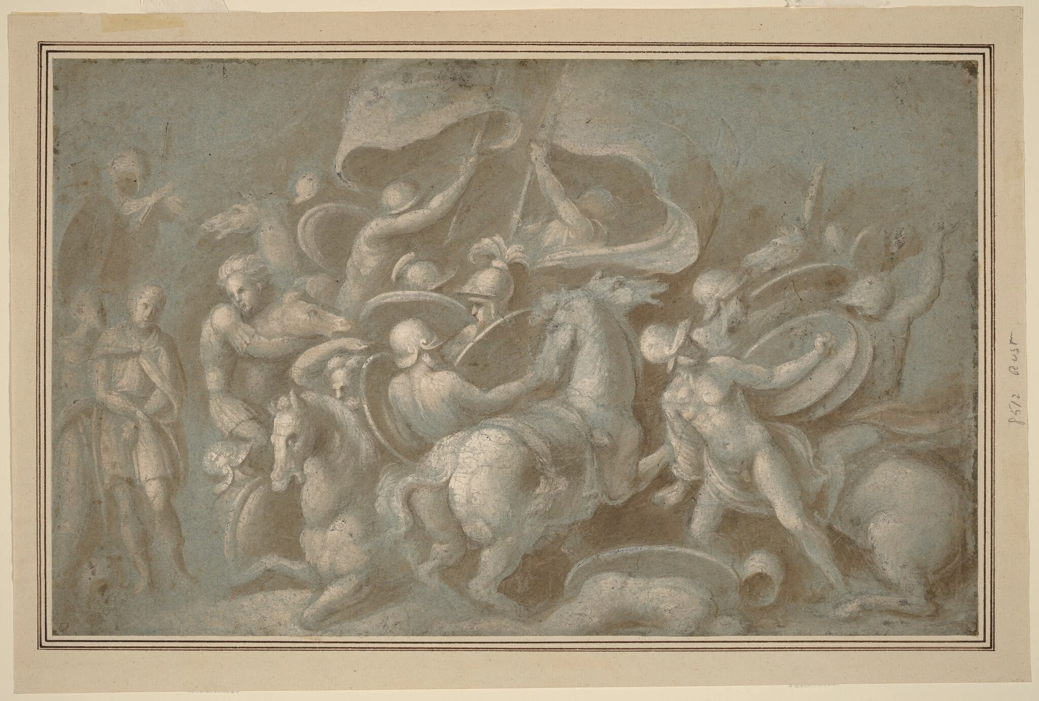 Battle Scene, by Biagio Pupini, chalk, 1524