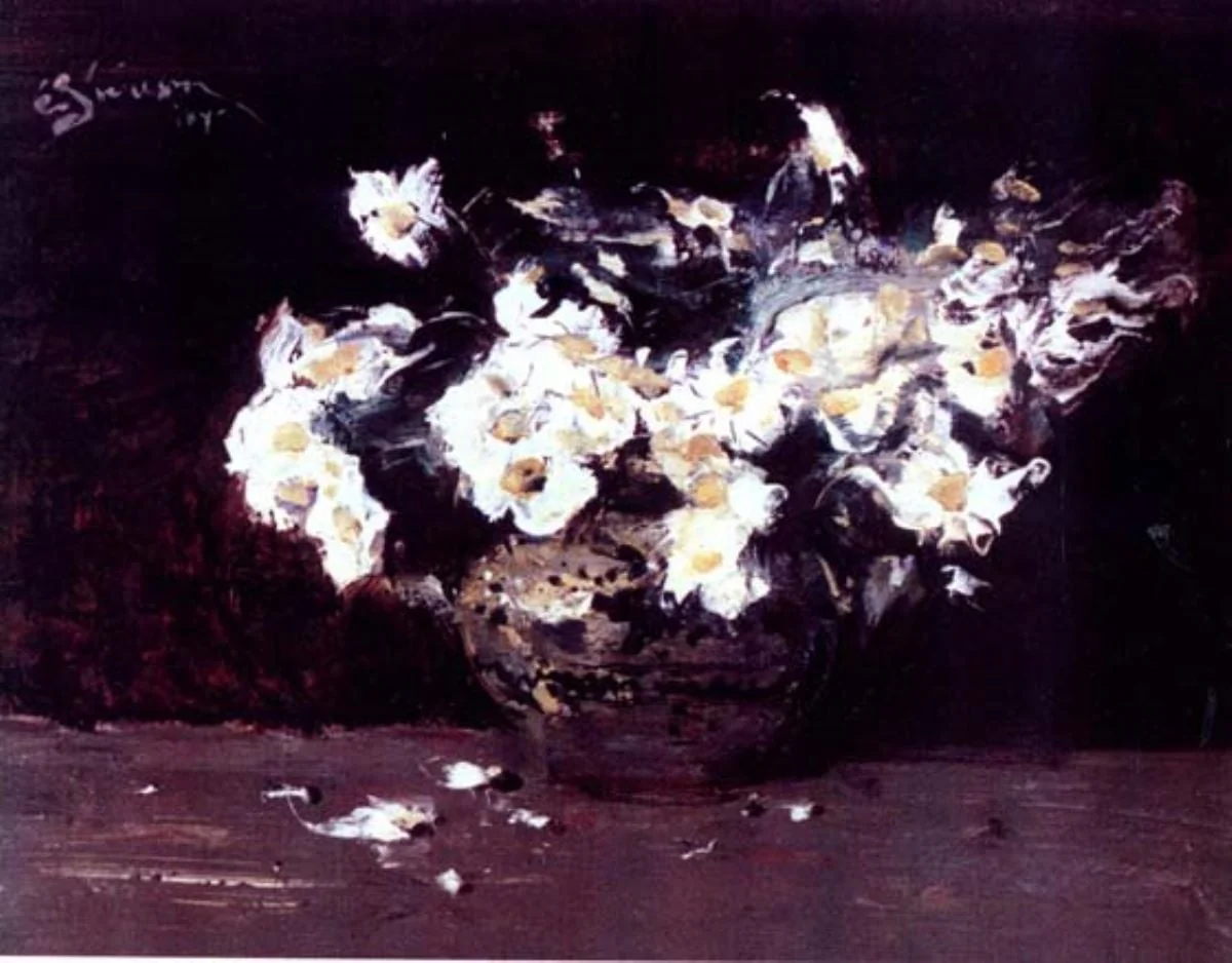 Flori albe, by Eustațiu Stoenescu, unspecified, 1945