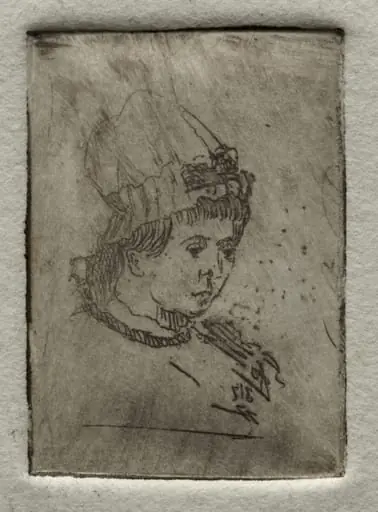 Small Head with Mob Cap