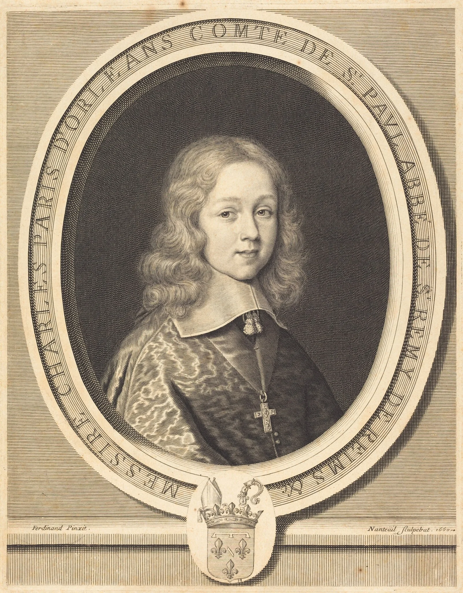 Charles-Paris d'Orléans-Longueville, Comte de Saint-Pol, by Robert Nanteuil, ink, 1660