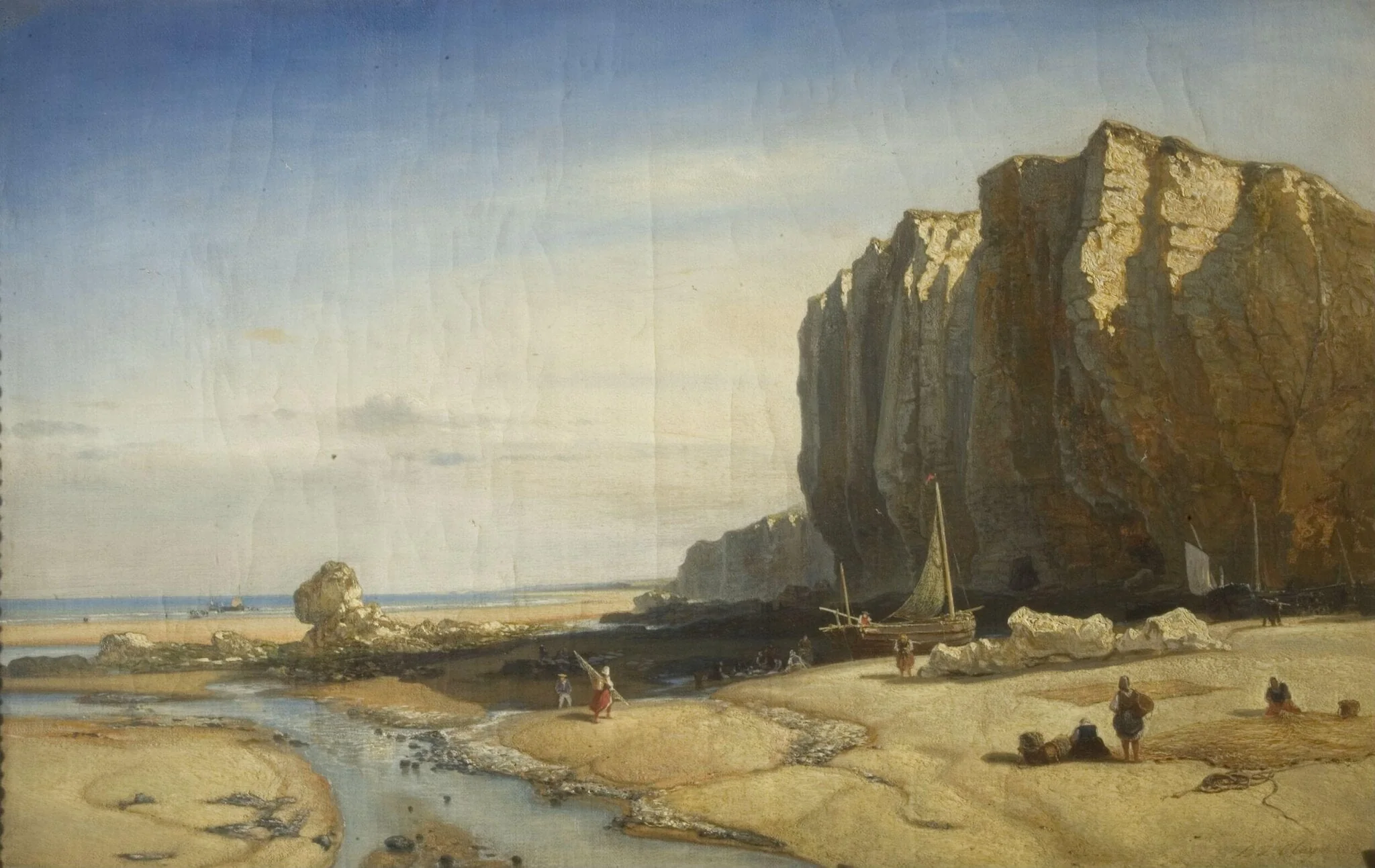 Rocky Coast with figures and boats