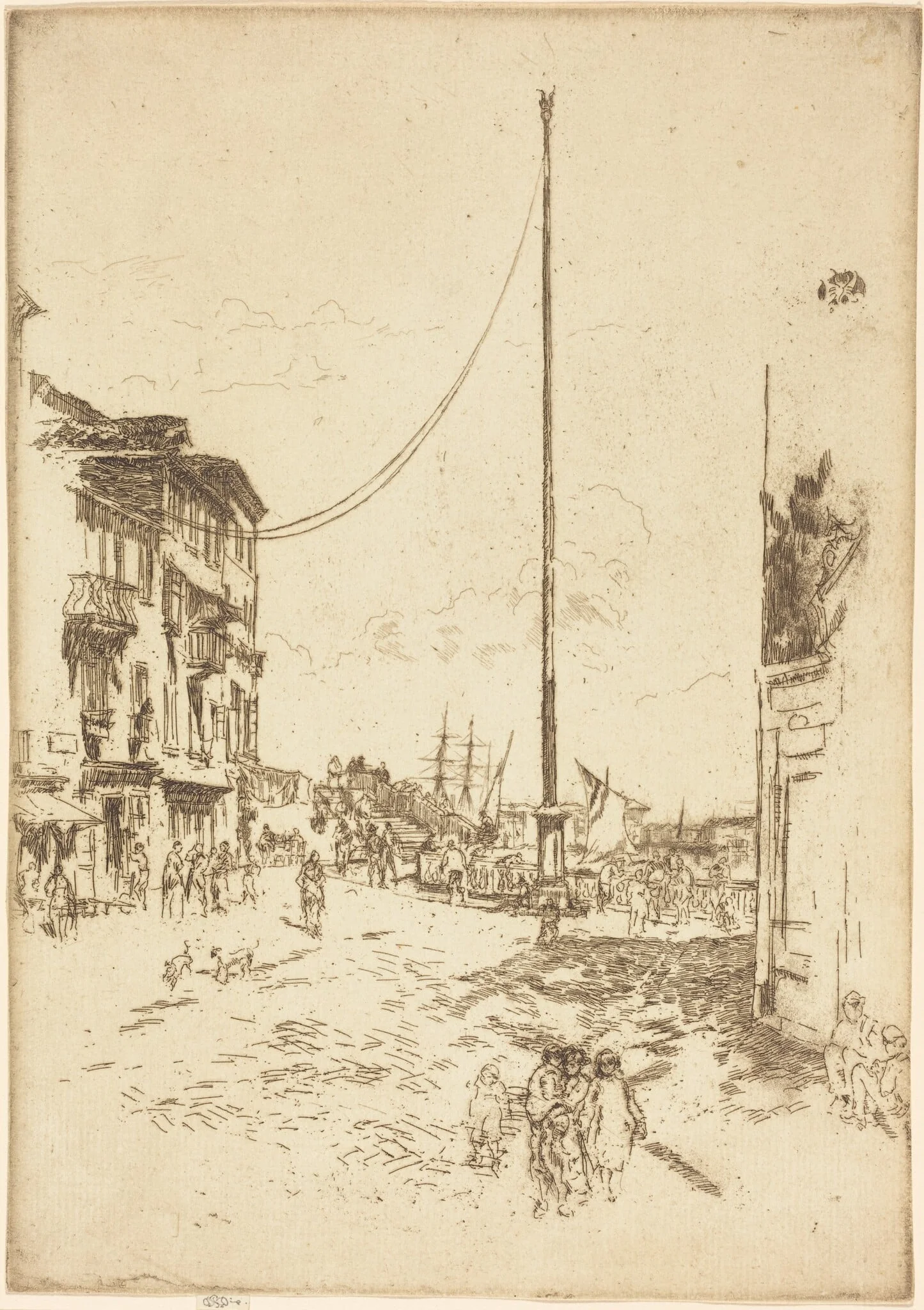 The Little Mast, by James McNeill Whistler, ink, 1880