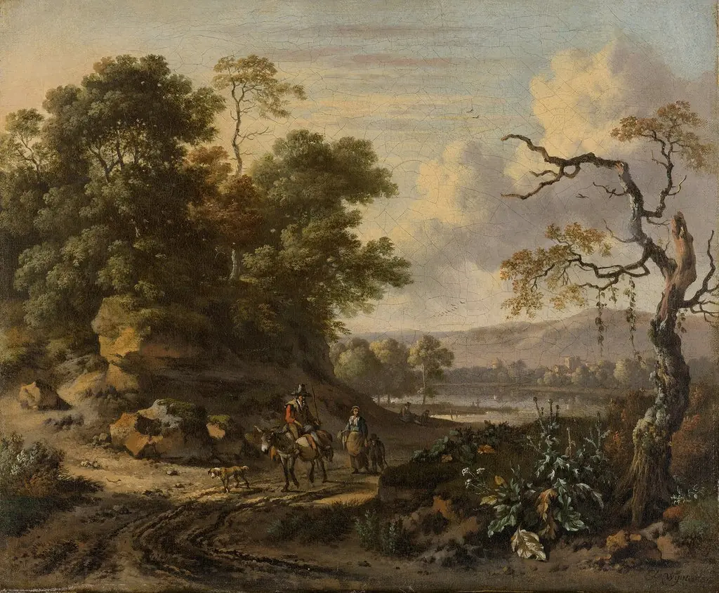 Landscape with donkey rider