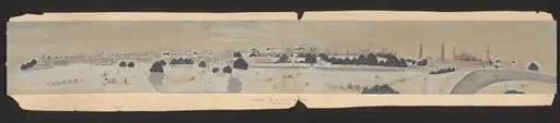 Panoramic view of the city of Lahore showing the Lahore Fort on the right.