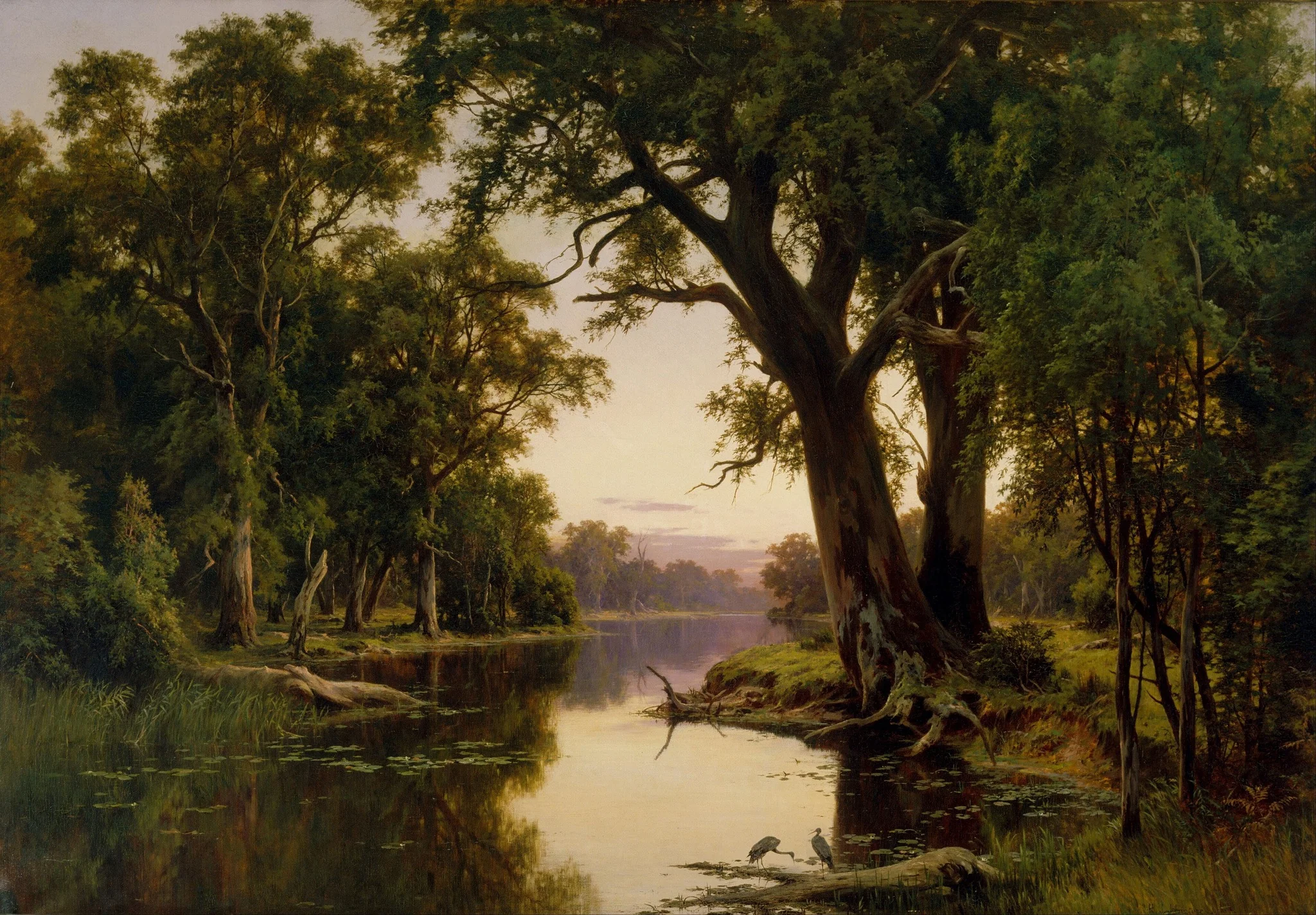 A billabong of the Goulburn, Victoria, by Henry James Johnstone 1835-1907, oil, 1892