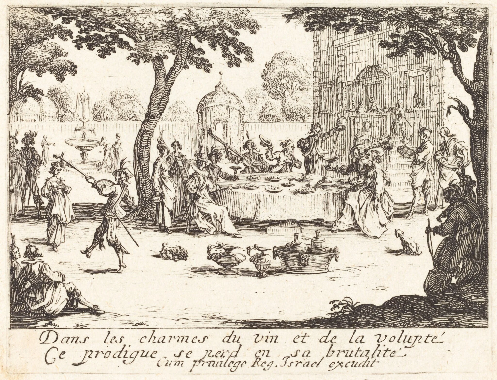 The Dissipation, by Jacques Callot, ink, 1635