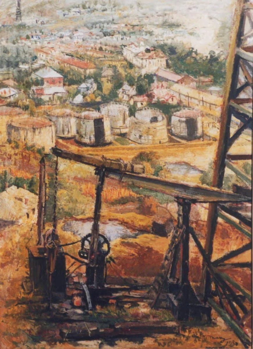 Peisaj industrial (Moreni), by Max Hermann Maxy, 1950