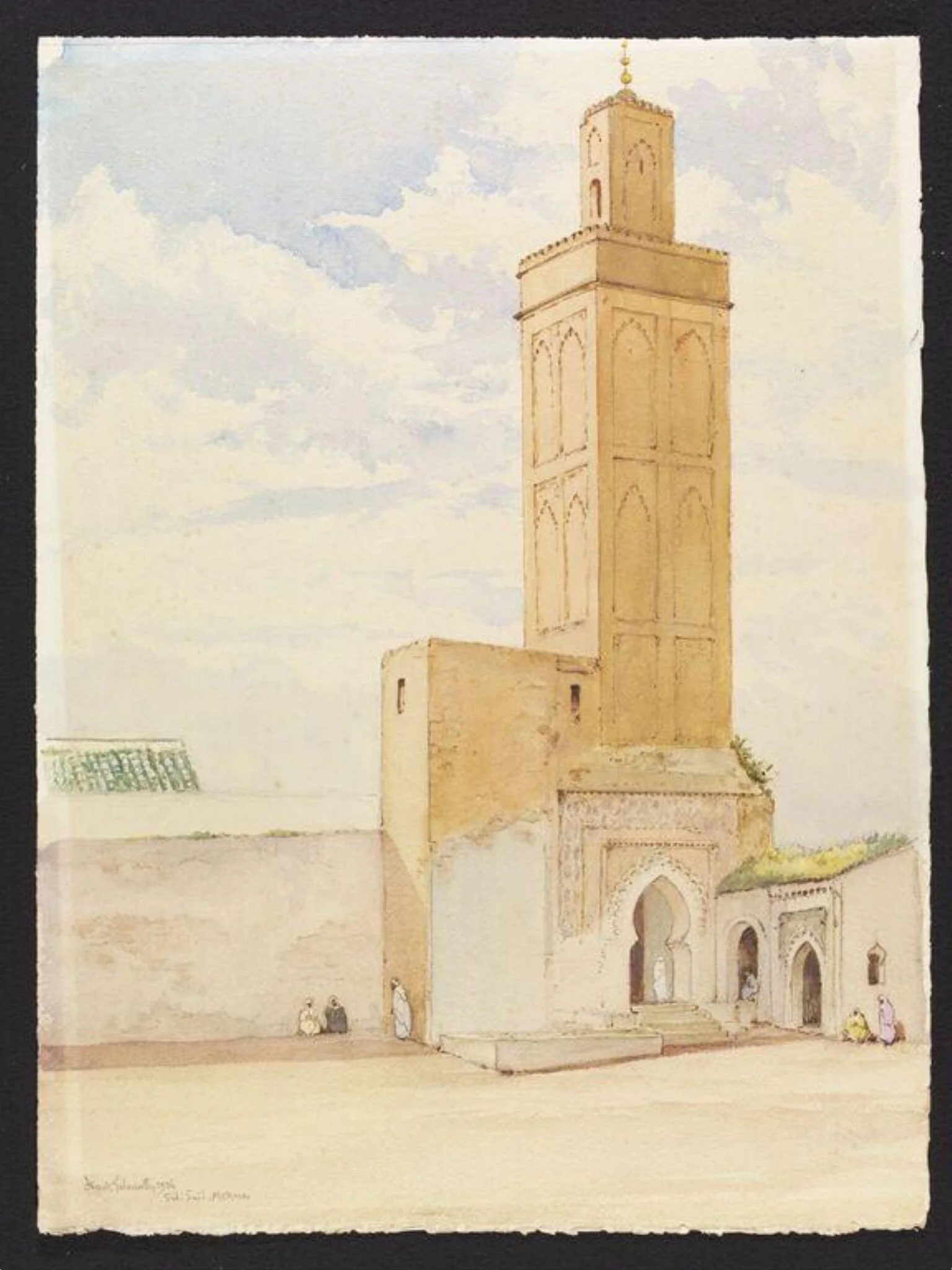 Mosque of Sidi Said bou Othman, Meknes, by Frank Galsworthy, watercolor, 1936