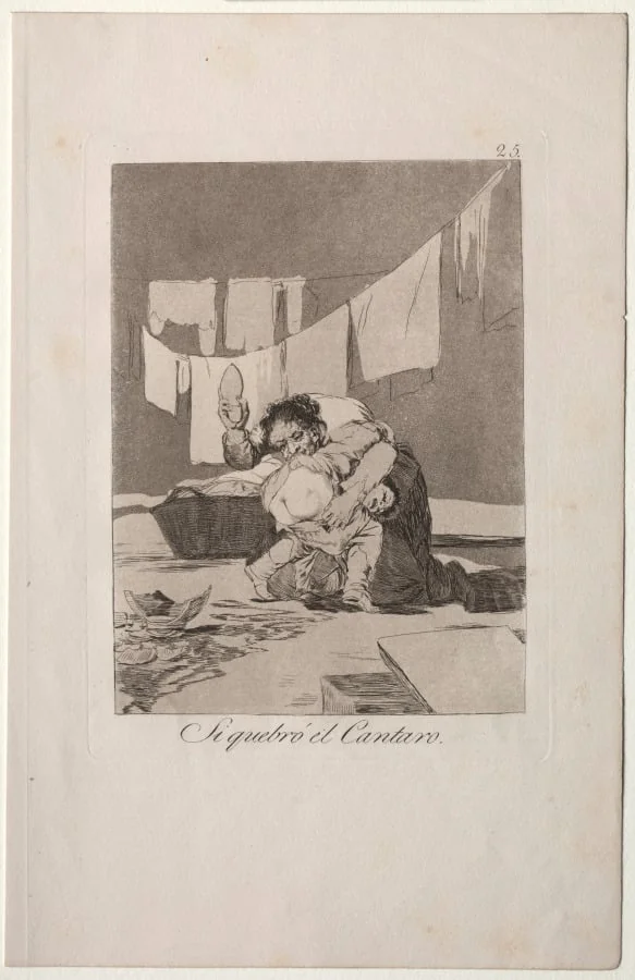 Yes, He Broke the Pot, Plate 25, by Francisco Goya, 1799