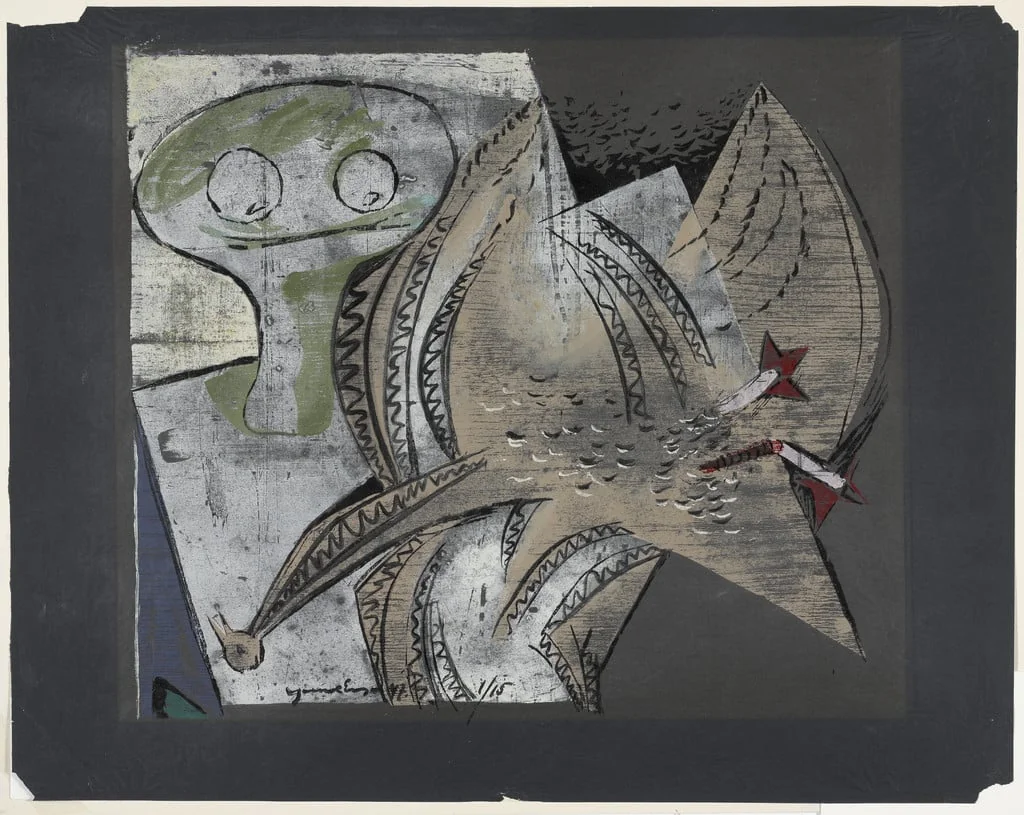 Untitled, by Adja Yunkers, ink, 1947